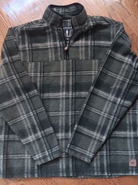 John Wayne Stock & Supply Plaid Quarter-Zip Fleece Pullover  XL